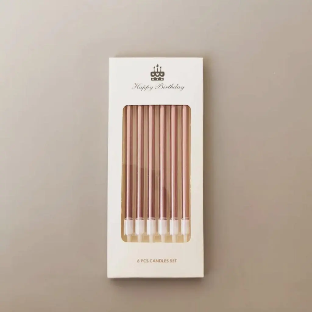 Rose Gold Cake Candles